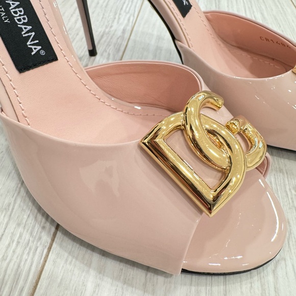 Dolce and Gabbana Vernice Patent Stiletto Mule Sandals - Picture 6 of 12